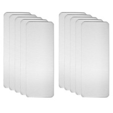 10pcs Metal Business Card 3x1.2x0.02" Brushed Laser Engrave Adhesive Silver