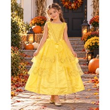 Belle Beauty and the Beast Girls Costume Dress Size M 7-8 Disney Princess Gown