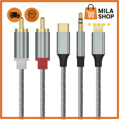 3 in 1 Audiokabel Lightning USB C 3,5 mm zu 2 Cinch RCA Adapter Auto Stereo
