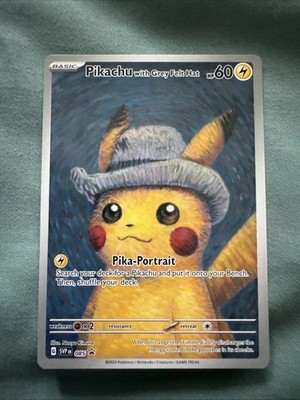 Grey Felt Hat Van Gogh Pikachu SVP 085 Rare Pokemon TCG Promo Collectible Card
