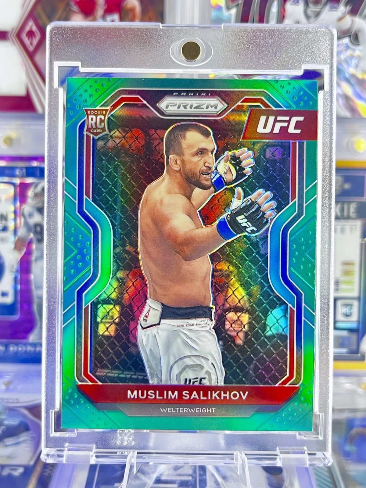 2021 Panini Prizm UFC Green Prizm Muslim Salikhov #29 Rookie RC