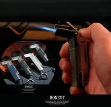 Windproof Blue Flame Torch Lighter | Refillable Butane Jet Lighter for Cigar