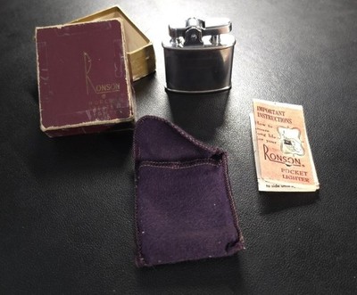 Vintage Ronson Standard Lighter w/Original Box & Paperwork-Working!