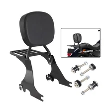 AUFER Motorcycle Passenger Low Backrest Sissy Bar with Back Rest Pad Luggage ...