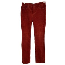 Talbots Womens Rust Red Corduroy Pants 8 Straight Leg High Rise Cotton Blend