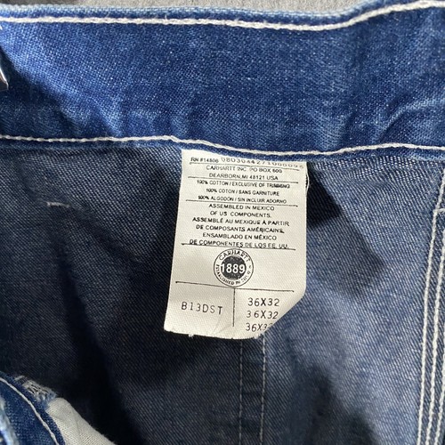 Carhartt Straight Denim Blue Jeans Carpenter Pants Mens 36 x 32 Workwear Vintage - Picture 5 of 10