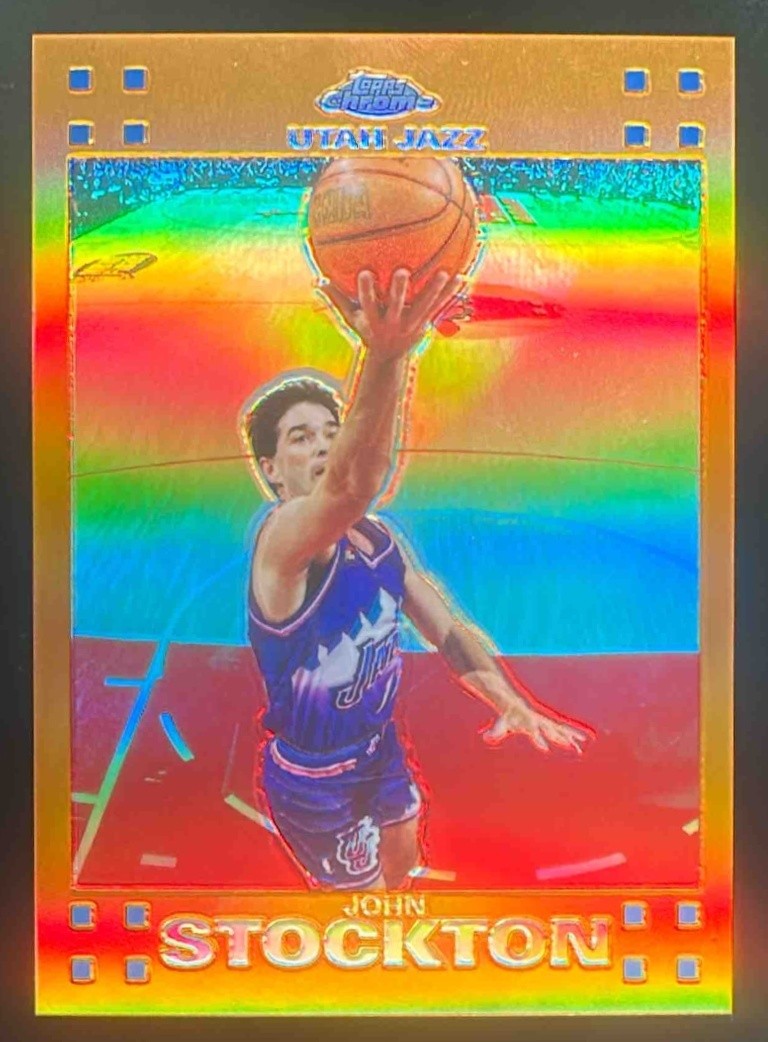 2007-08 Topps Chrome Refractor Orange #98 John Stockton /199