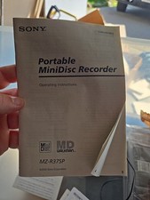 VTG Sony Portable MiniDisc Recorder Operating Instructions Manual Mz-r37sp