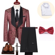 Men's Jacquard Suit Bow Tie Shirts Sets Wedding Dress Groom Suit Wedding Gifts