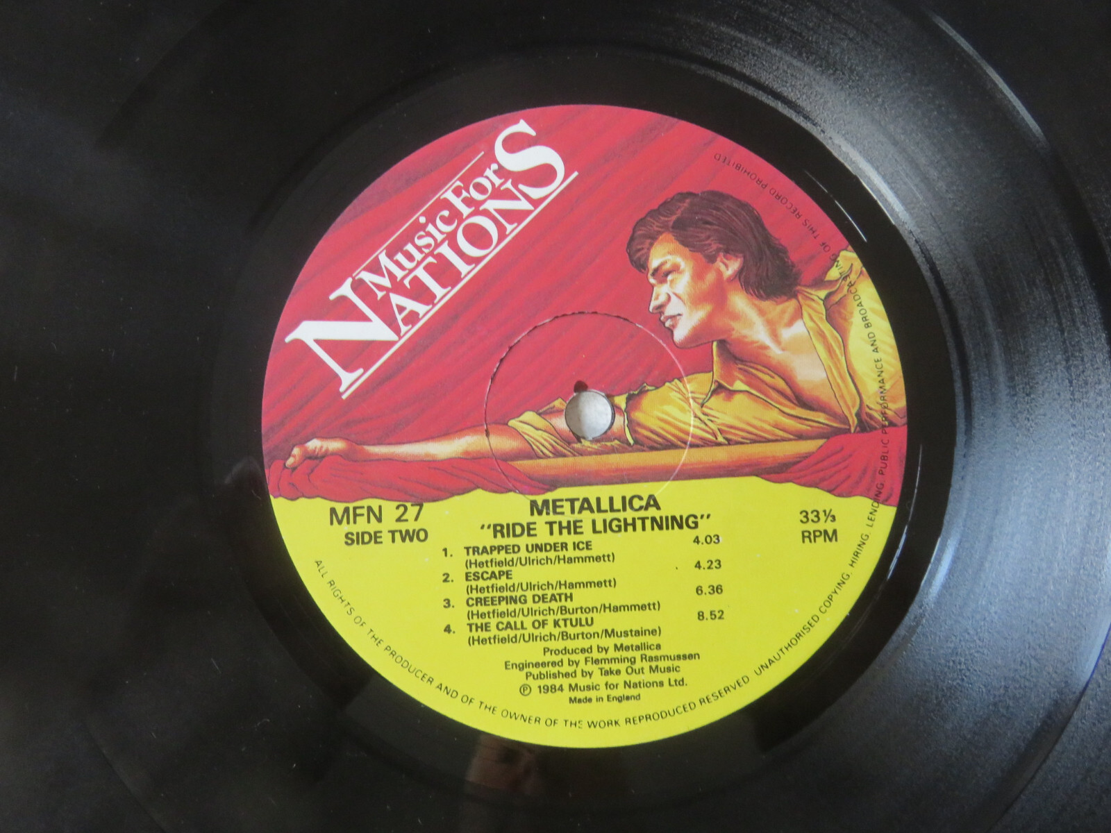 METALLICA Ride The Lightning MUSIC FOR NATIONS 1986 UK PRESSING VINYL