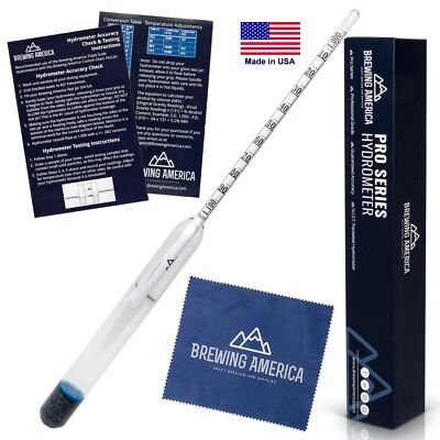 American-Made Precision Hydrometer Alcohol by Volume ABV Tester   Accurate Fi...