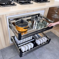 Pull Out Basket Drawer Sliding Cupboard Storage Basket Larder Unit 600/800/900mm