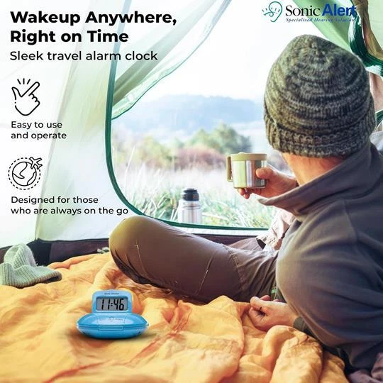Sonic Alert Sonic Shaker SBP100 Vibrating Travel Alarm Clock | Jade Blue - Image 4 of 4