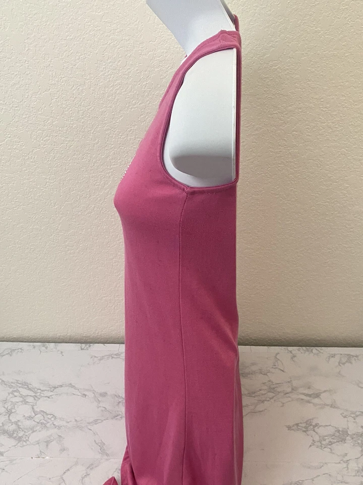 GUESS Girls Graphic T-Shirt Dress S 7-8 Years Pink Sequin Sleeveless Pullover J - Image 2 of 4