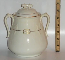 Sampson Bridgwood & Son SB & Son Anchor Pottery Big 2-Handled Sugar Bowl 1860-90