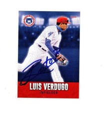 Luis Verdugo signed autograph 2022 South Bend Cubs baseball card Mexico h