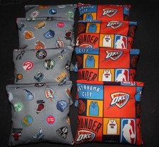 OKLAHOMA THUNDER NBA TEAMS 8 ACA BEAN BAGS/ BAGGO TOSS Quality Handmade 