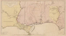 1752 Map of Louisiana Carte de la Louisiane