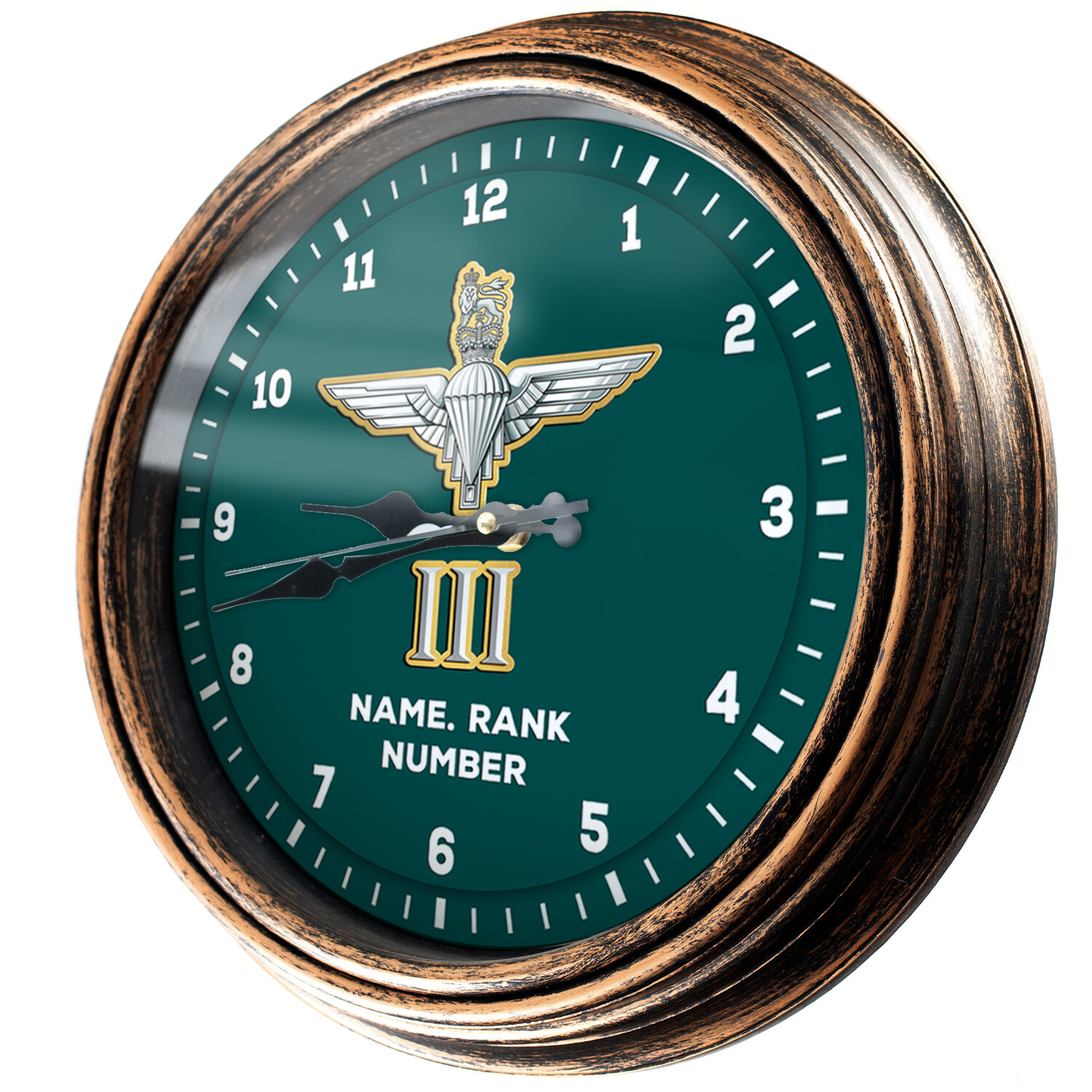 Personalised Military Clock Parachute Regiment Round Hanging Wall Army