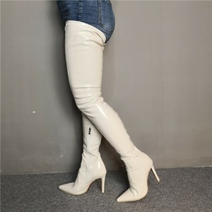 womens white thigh high boots