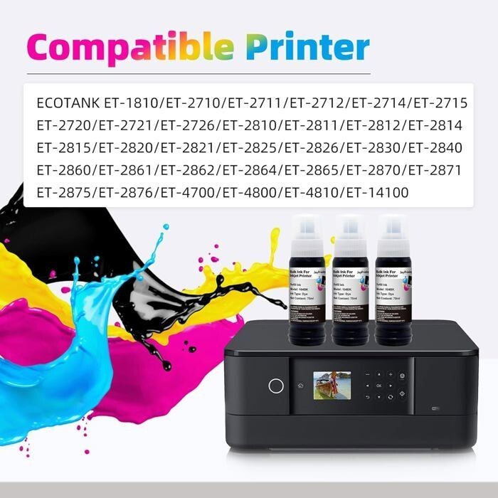 104 Encre Noir bouteille compatible imprimante jet d'encre EcoTank recharge multipack