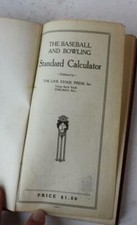 Baseball and Bowling Standard Calculator Booklet 1915 Livestock Press Hardcover