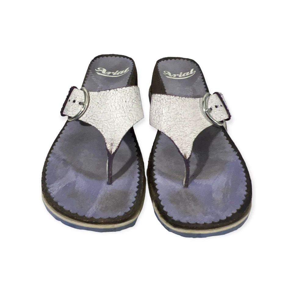ARIAT Women’s Purple White Flip Flops Thong Comfort Sandals with Buckle 10B - Image 3 of 4