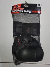 Wrist Knee Elbow Pads Multi Sport Eight Ball Kids 14 Protective Pad Set Black