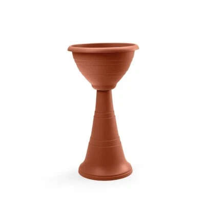 VECA SPA VASO FIORIERA A COLONNA VECA IN PLASTICA VARI COLORI CON BORDO h 70 X 37 CM