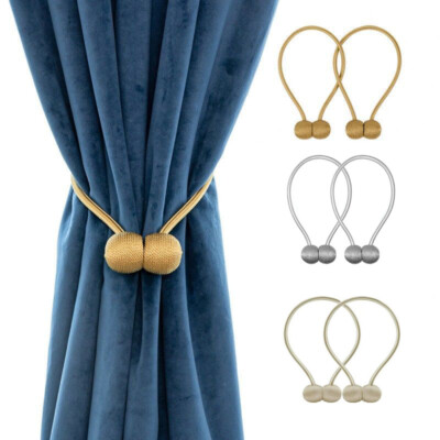 4 Stück Magnetische Vorhang Halter - Baumwolle Raffhalter Ohne Bohren