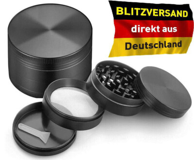 Metall-Kräutermühle/Grinder m. Sieb, Crusher Metal 4-teilig BLITZVERSAND aus DE