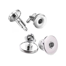 Wholesale Snap Button Cufflink Base Accessories For 18mm Snaps DIY Snap Jewelry