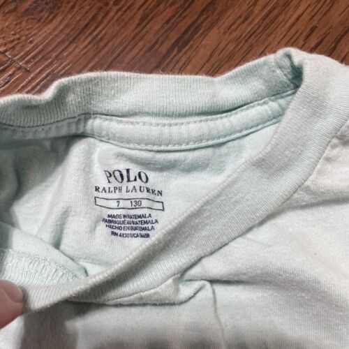 Boys Polo Ralph Lauren T-shirt Size 7 Pale Blue Short Sleeve Pony - Picture 2 of 3