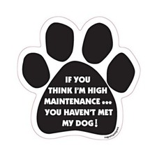 If You Think I'm High Maintenance You Haven't Met My Dog Paw Car Magnet