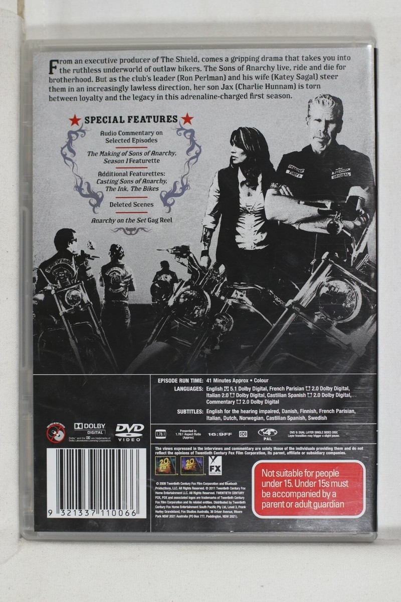 Sons Of Anarchy Season (DVD,4-Disc) Reg Like New Sent