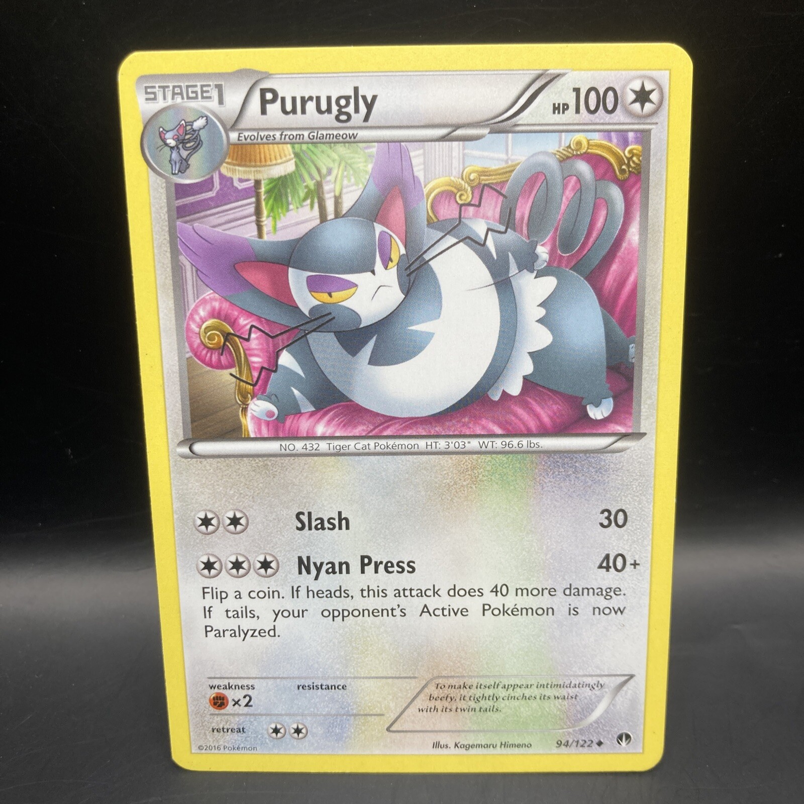 PURUGLY 94/122 POKEMON CARD