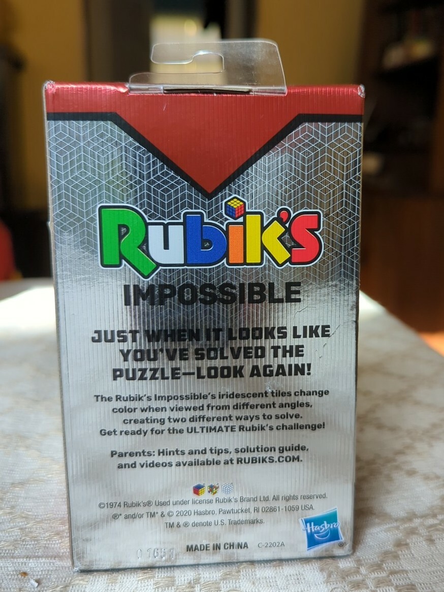 Rubik's Impossible Cube 3 x 3 With Iridescent Color Changing Tiles