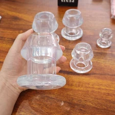 Hollow Anal Butt Plug Open Anus Clear Tunnel Dildo Comfort Deep Probe Sex Toys