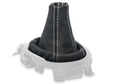 SCHALTMANSCHETTE FUR HONDA JAZZ III 2015-2018 SCHALTSACK NATURLEDER NAHT WEISS