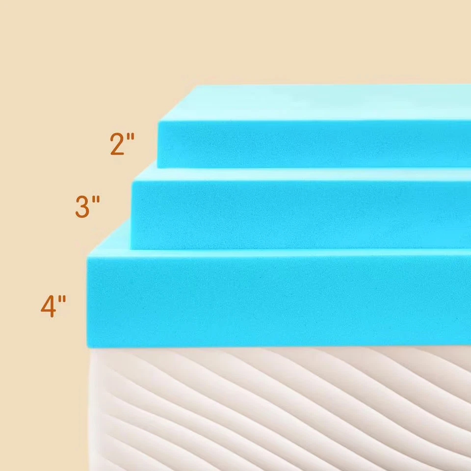 Medium 4 In. Queen Gel Memory Foam Mattress Topper, Luxurious Comfort - Image 4 of 4