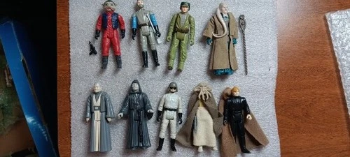 Vintage Star Wars 9 Figure Lot Return of the Jedi w/Accessories