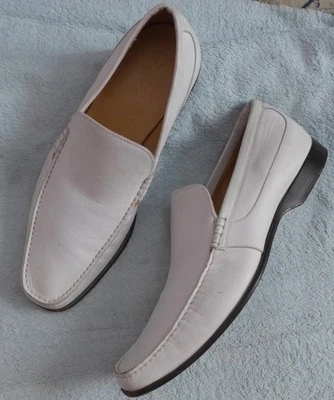 BALLY mens Loafers size 6 EU 7 US White leather shoes - Photo 1/4