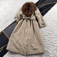 Premium Fox Fur Blue Coat Long Pre Owned Very Good Condition Japan