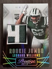 2015 Prestige Leonard Williams RC  Platinum Foil SICK Jersey Jumbo Relic /25