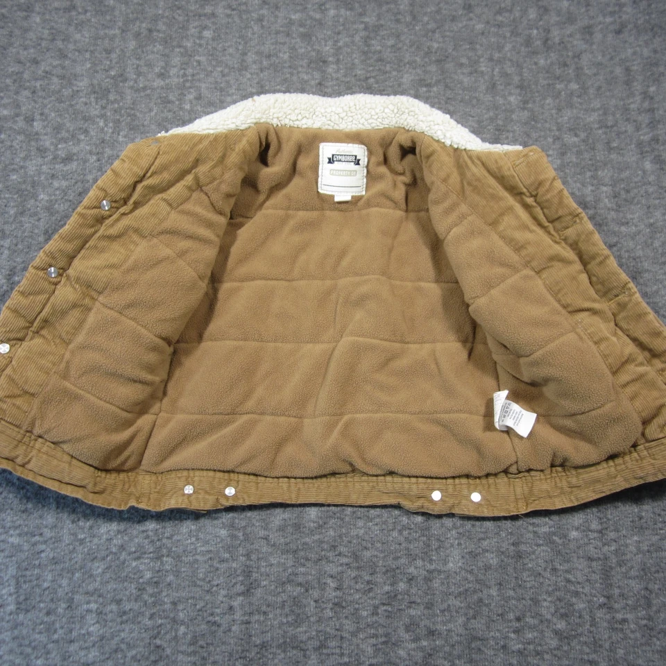Abrigo de Pana Gymboree Niños 2T-3T Tostado Forrado de Vellón Cuello Sherpa Acogedor Prendas Exteriores Foto 4 de 4