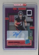 2022 Panini Clearly Donruss Rated Rookie Purple 30/175 Drake London #57 Auto lz7