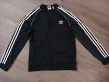 Adidas Youth Unisex Track Suit Zip Up Hunter Green And White Sz M