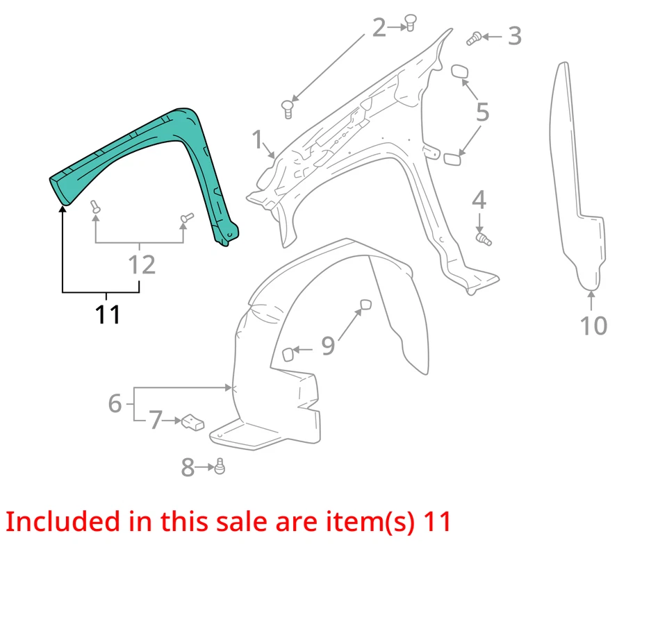 SE ADAPTA A 2001 PONTIAC AZTEK MOLDING ASM F/FDR WHL OPG 88980061 - NUEVO OEM 88980061 Foto 2 de 3