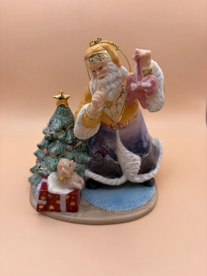Lote De 3 - Thomas Kinkade Espíritu De Navidad Hueso China Papá Noel Adornos Foto 4 de 4