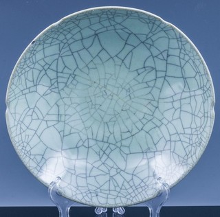 LARGE CHINESE GUAN CRACKLE GLAZED PORCELAIN SERVING BOWL #2